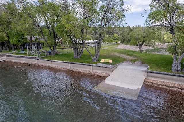 33958 Connolly Way, Polson, MT 59860 - dock featuring a water view and a yard