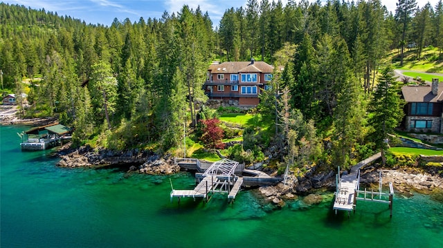29137 Rocky Point Rd, Polson, MT 59860 - view from above of property featuring a forest and a nearby body of water