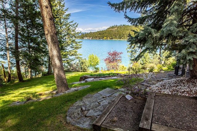 29137 Rocky Point Rd, Polson, MT 59860 - view of grassy yard with a water view