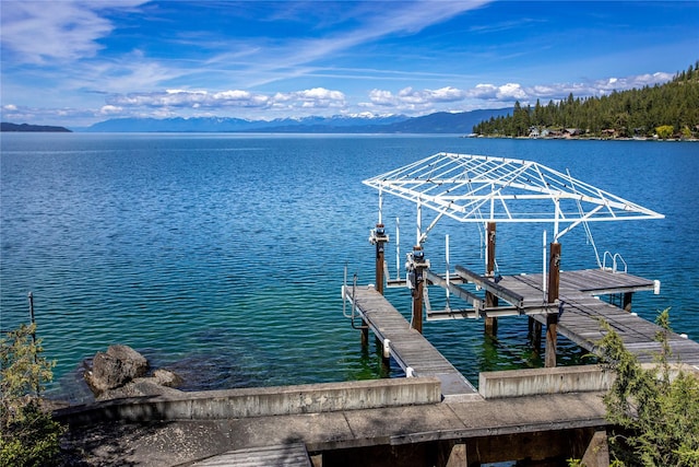 29137 Rocky Point Rd, Polson, MT 59860 - dock with a water and mountain view and boat lift