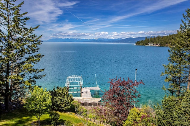 29137 Rocky Point Rd, Polson, MT 59860 - water view featuring a mountain backdrop