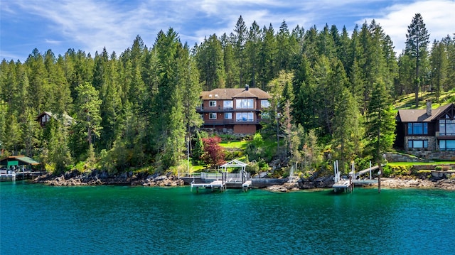 29137 Rocky Point Rd, Polson, MT 59860 - water view with a boat dock