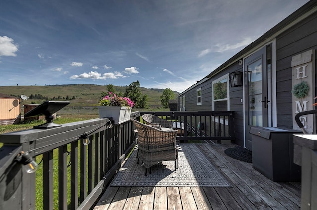 13414 Ashlyn Dr, Missoula, MT 59808 - wooden terrace featuring a mountain view