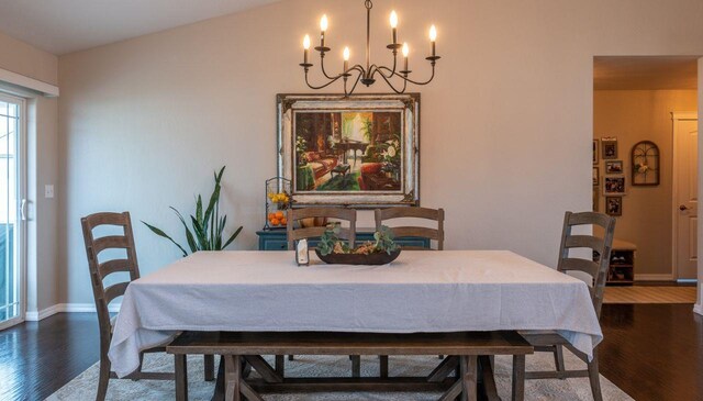 140 Ali Loop, Kalispell, MT 59901 - dining room featuring dark wood-style flooring and a chandelier