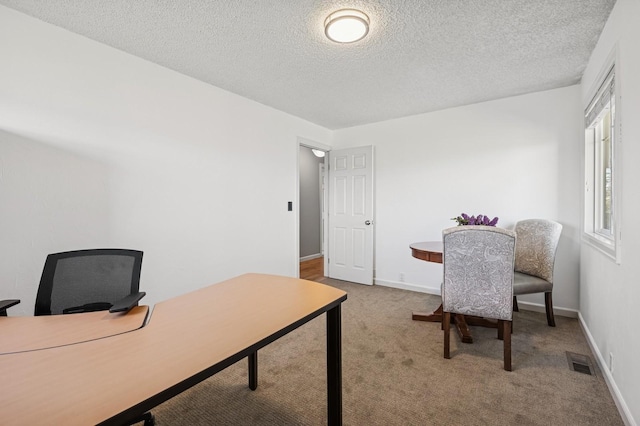 515 Manning Rd, Kalispell, MT 59901 - home office featuring carpet floors, a textured ceiling, and baseboards
