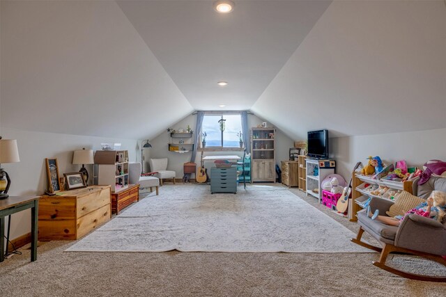 2320 Kenai Rd, Helena, MT 59602 - rec room with carpet flooring and lofted ceiling