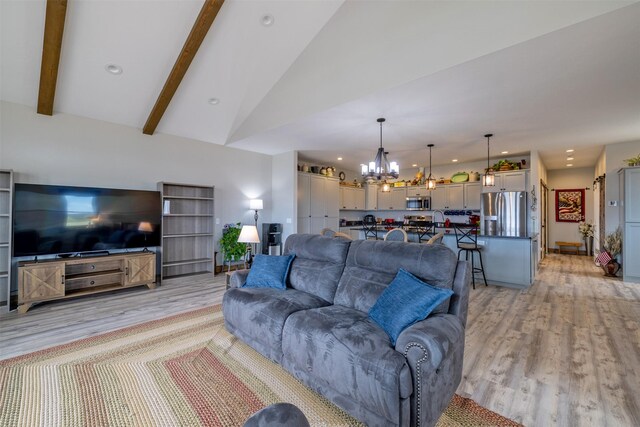 2320 Kenai Rd, Helena, MT 59602 - living room with a chandelier, light wood-style floors, and recessed lighting