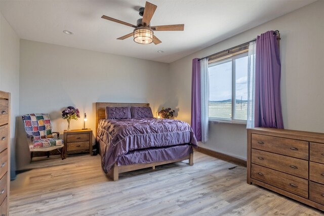 2320 Kenai Rd, Helena, MT 59602 - bedroom featuring light wood-type flooring, baseboards, and ceiling fan