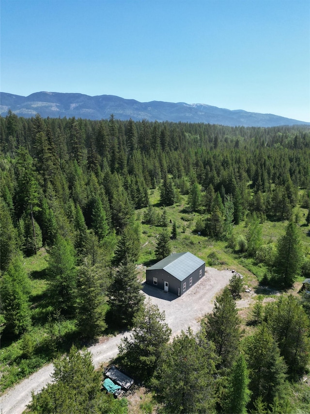 111 Lupfer Loop Rd, Olney, MT 59927 - view from above of property with a forest and a mountain backdrop