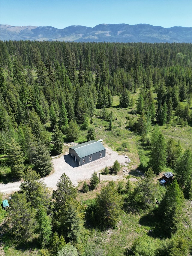 111 Lupfer Loop Rd, Olney, MT 59927 - view from above of property featuring a forest and a mountainous background