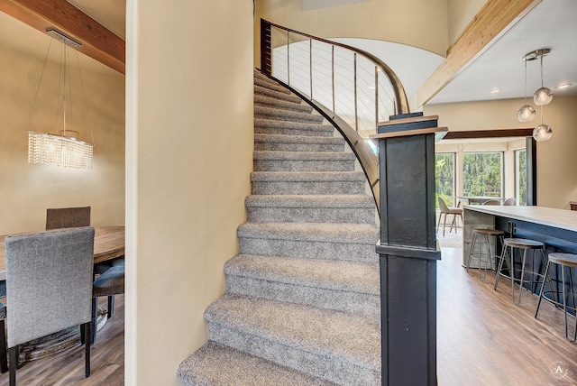 162 Jackson Creek Rd, Montana City, MT 59634 - stairs featuring wood finished floors