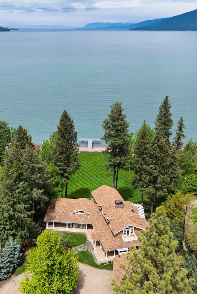 33702 N Finley Point Rd, Polson, MT 59860 - aerial view of property and surrounding area with a large body of water