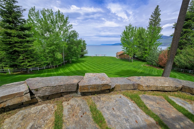 33702 N Finley Point Rd, Polson, MT 59860 - view of yard with a water view