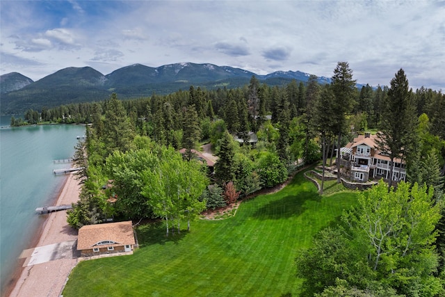 33702 N Finley Point Rd, Polson, MT 59860 - aerial view of a water and mountain view and a forest