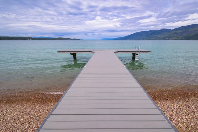 33702 N Finley Point Rd, Polson, MT 59860 - dock featuring a water and mountain view