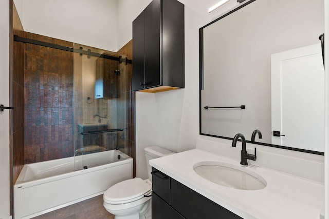 165 River Ranch Rd, Whitefish, MT 59937 - bathroom with vanity, toilet, and enclosed tub / shower combo