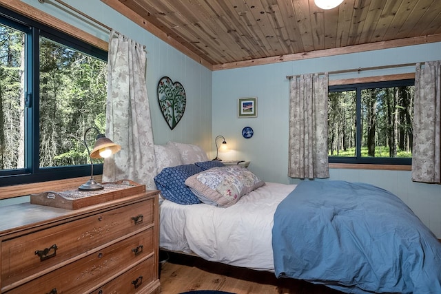 785 La Brant Rd, Bigfork, MT 59911 - bedroom featuring wood finished floors and wood ceiling