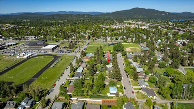 1319 3rd St, Whitefish, MT 59937 - aerial overview of property's location featuring mountains