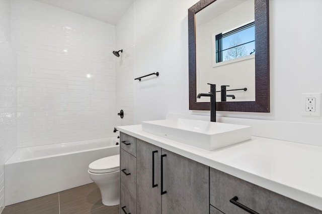 148 Blacktail Loop, Lakeside, MT 59922 - full bathroom featuring vanity, toilet, and bathtub / shower combination