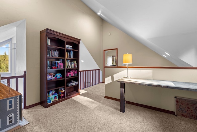 115 Wagon Wheel Rd, Whitefish, MT 59937 - office area with carpet floors and lofted ceiling