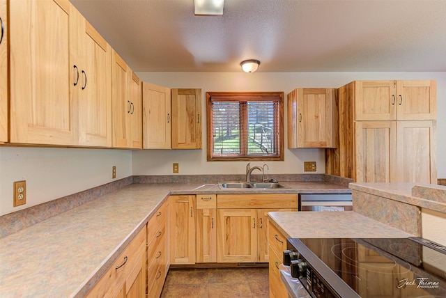 854 State Highway 282, Clancy, MT 59634 - kitchen featuring light brown cabinetry, range, and dishwasher