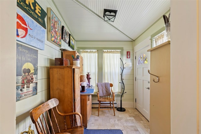 1003 N Burnt Fork Rd, Stevensville, MT 59870 - living area featuring stone finish floors and baseboard heating
