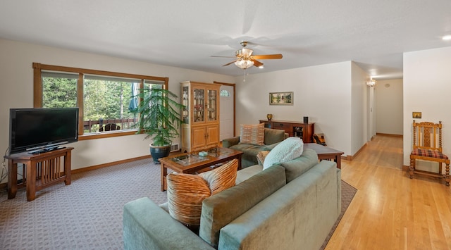 176 Blaine Ridge Rd, Kalispell, MT 59901 - living area featuring ceiling fan and light wood finished floors