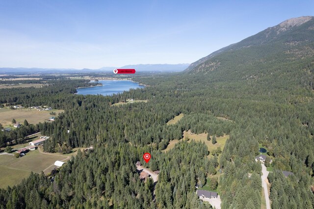 176 Blaine Ridge Rd, Kalispell, MT 59901 - view of property location with a heavily wooded area and a water and mountain view