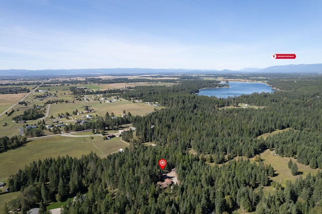 176 Blaine Ridge Rd, Kalispell, MT 59901 - view of property location with a water and mountain view and a heavily wooded area