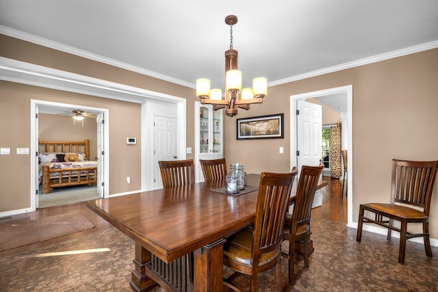 3 Bearberry Ln, Whitefish, MT 59937 - dining room with ornamental molding and a chandelier