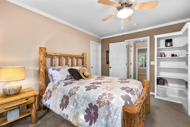 3 Bearberry Ln, Whitefish, MT 59937 - bedroom featuring carpet flooring, crown molding, and ceiling fan