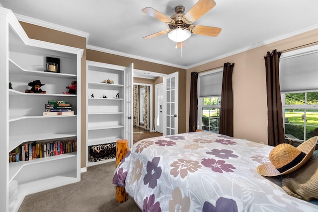3 Bearberry Ln, Whitefish, MT 59937 - carpeted bedroom featuring crown molding and ceiling fan
