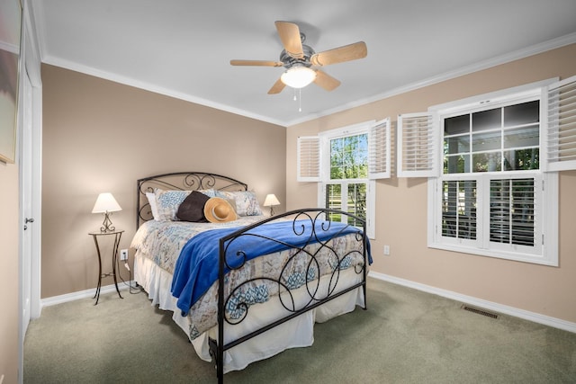 3 Bearberry Ln, Whitefish, MT 59937 - bedroom featuring carpet, ornamental molding, and ceiling fan
