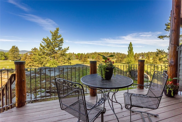 267 Eagle Bend Dr, Bigfork, MT 59911 - wooden deck with a mountain view