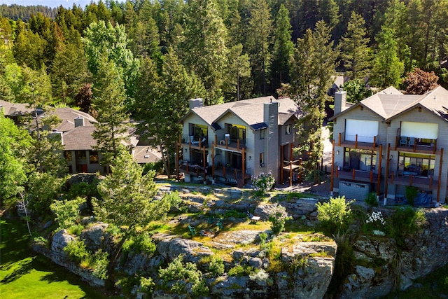 267 Eagle Bend Dr, Bigfork, MT 59911 - view of subject property with a heavily wooded area