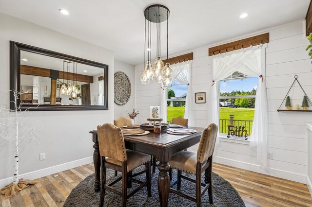 33 Shale Ct, Kalispell, MT 59901 - dining area with a chandelier, light wood-style floors, and recessed lighting