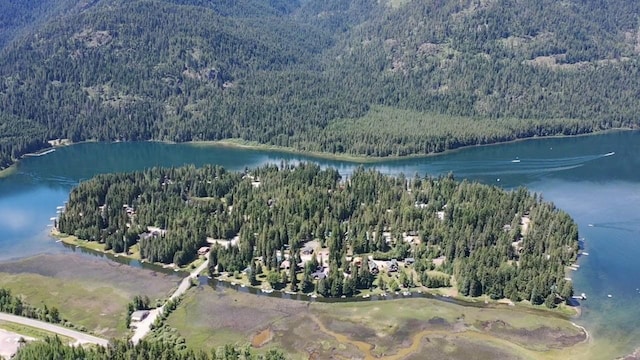 71 Halo Dr, Troy, MT 59935 - aerial overview of property's location featuring a forest and a water and mountain view