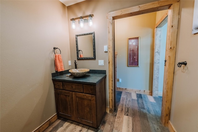 7 Papson Ridge Ln, Hall, MT 59837 - bathroom with wood finished floors and vanity