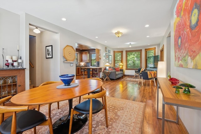 314 9th Ave W, Kalispell, MT 59901 - dining space featuring wood finished floors and recessed lighting