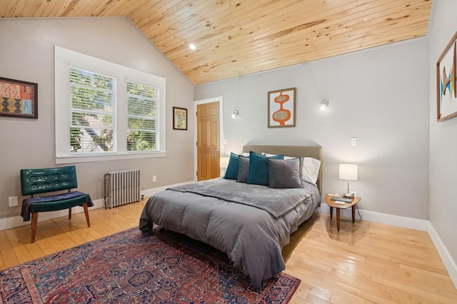 314 9th Ave W, Kalispell, MT 59901 - bedroom with radiator heating unit, wooden ceiling, lofted ceiling, and wood-type flooring