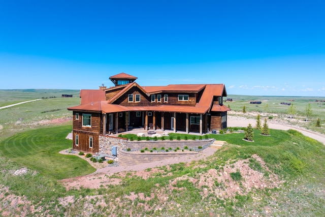 99 Little Belt Way, Belt, MT 59412 - back of property featuring a patio and a view of countryside