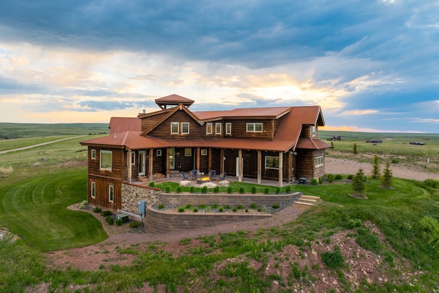 99 Little Belt Way, Belt, MT 59412 - back of house with a patio area and a view of countryside