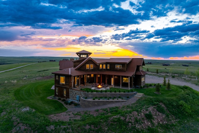 99 Little Belt Way, Belt, MT 59412 - view of front facade featuring a patio and a view of countryside