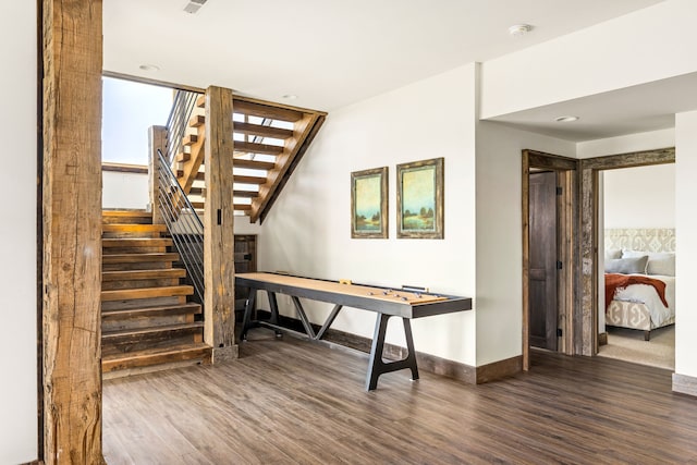 99 Little Belt Way, Belt, MT 59412 - rec room featuring wood finished floors and baseboards