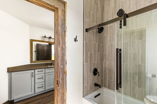 99 Little Belt Way, Belt, MT 59412 - full bathroom with enclosed tub / shower combo and vanity