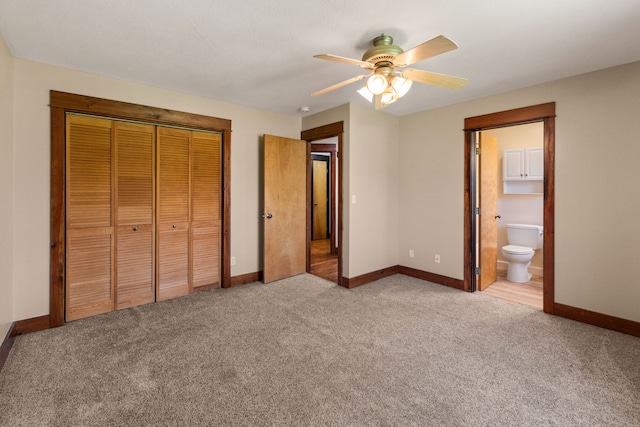 370 Prospector Trl, Bozeman, MT 59718 - unfurnished bedroom featuring baseboards, light colored carpet, a closet, and ensuite bath