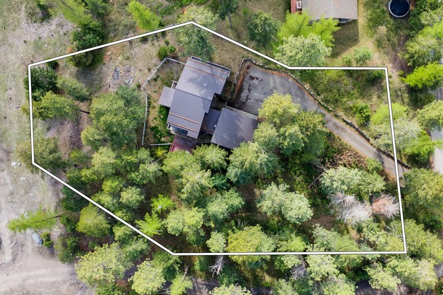 33535 Cherry Ln, Bigfork, MT 59911 - aerial overview of property's location featuring property parcel outlined