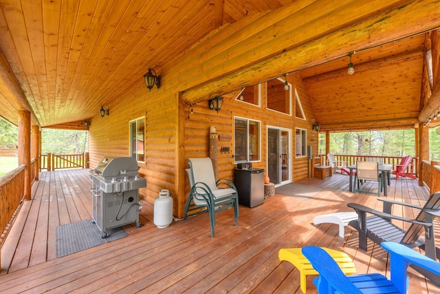 288 Trout Dr, Rexford, MT 59930 - deck with a grill and outdoor dining area