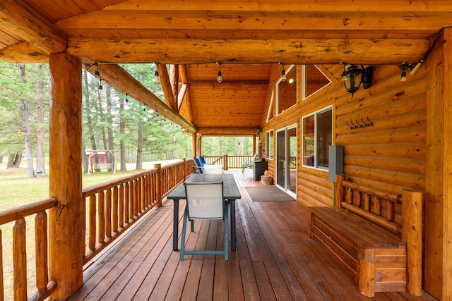288 Trout Dr, Rexford, MT 59930 - view of wooden deck
