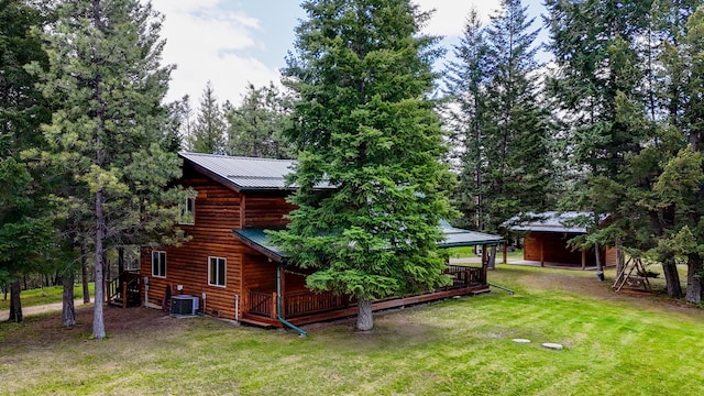 288 Trout Dr, Rexford, MT 59930 - back of property with a yard and a metal roof